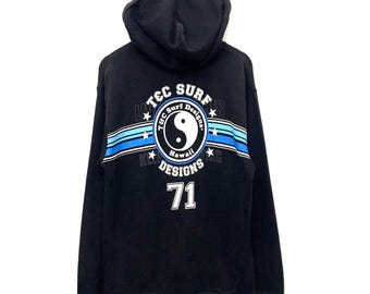 Vintage T&C Surf Designs Surfing Full Zip Hoodie Storlek L