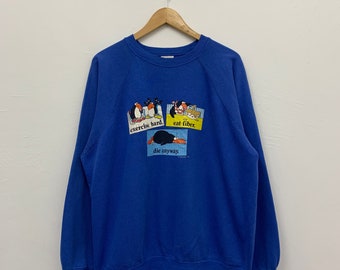 Vintage 1986 Jim Benton “Exersice Hard Eat Fiber Die Anyway” Cartoon Sweatshirt - Size XL
