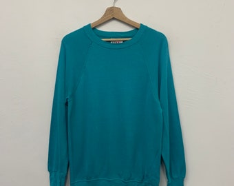 Vintage 80s Bassett-Walker BW Crewneck Sweatshirt Size M - Green Plain Pullover Sweater Made in Usa