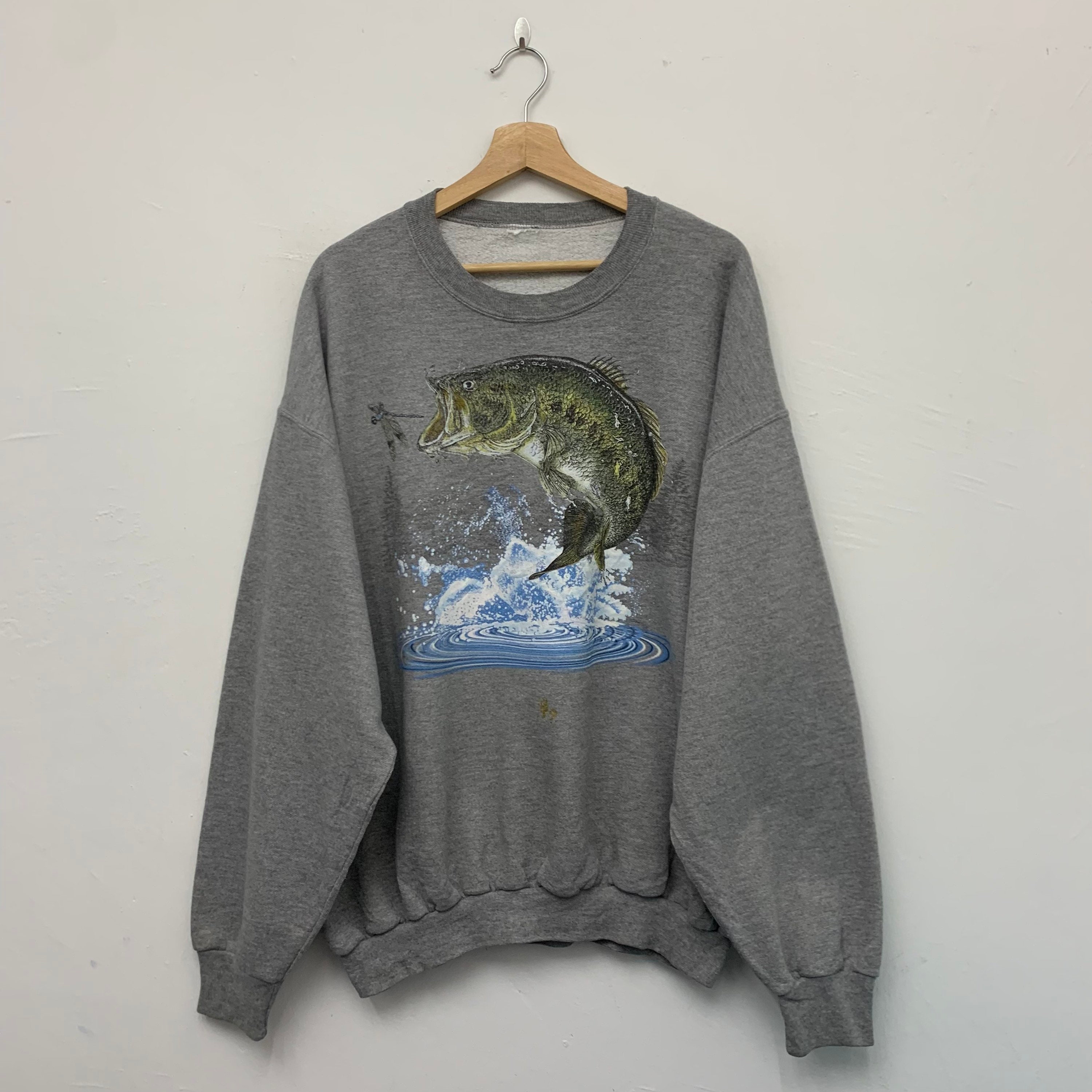Vintage Bass Fishing Greatshirts Crewneck Sweatshirt Size XL