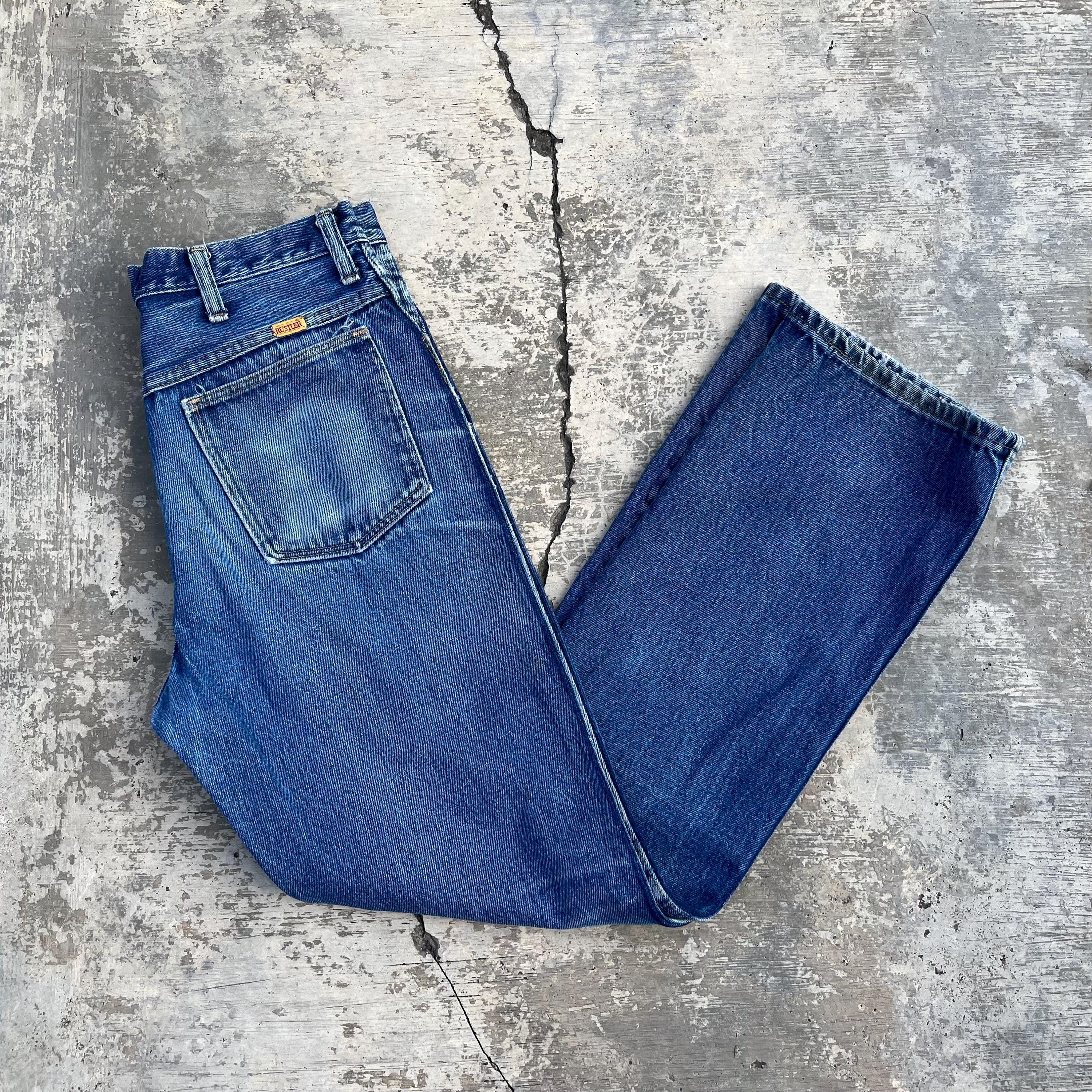 Vintage 70s 80s Rustler Denim Jeans Size 30x30, Made in Usa, Talon