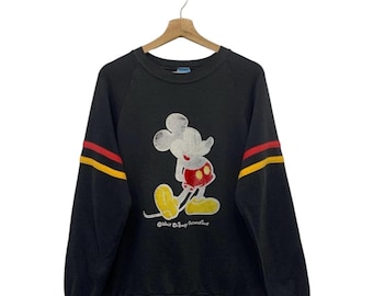 Vintage 80s Distressed Mickey Mouse Pullover Crewneck Sweatshirt Size M Cartoon