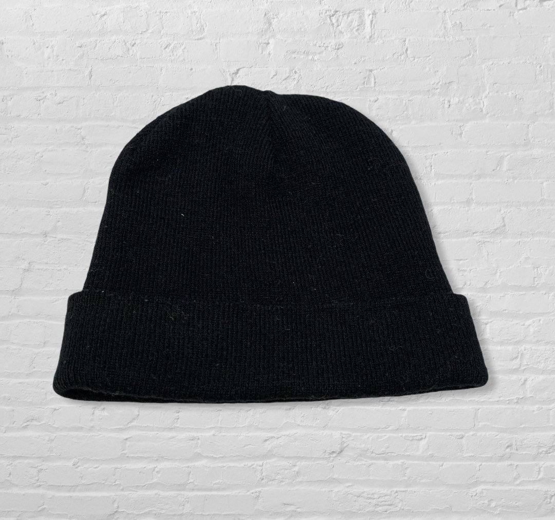 Vintage Plain Black Beanie Hat | Etsy 