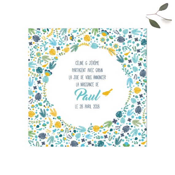 newborn birth announcements liberty flowers front and back etsy