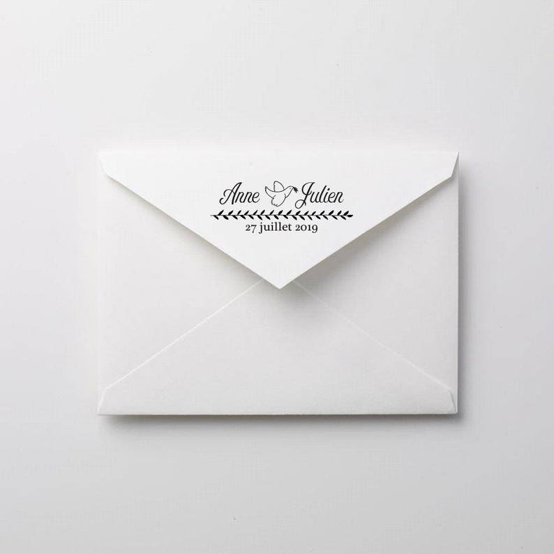 Custom Dove Wedding Rubber Stamp Etsy