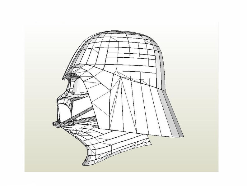 Paper party mask Cosplay Papercraft template Darth Vader helmet Star