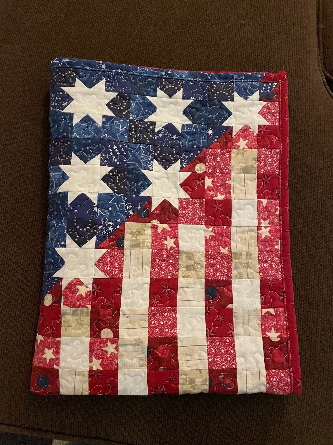 Quilted American Flag Wall Hanger Etsy