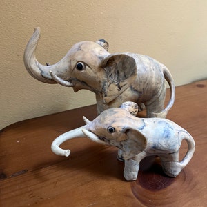 Mother and Baby Elephant Figurines