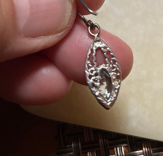 925 Silver Dangle Earrings - 925 Openwork Pierced… - image 2