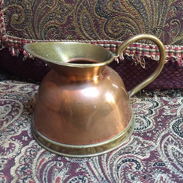 Ethan Allen Copper and Brass Pitcher - England