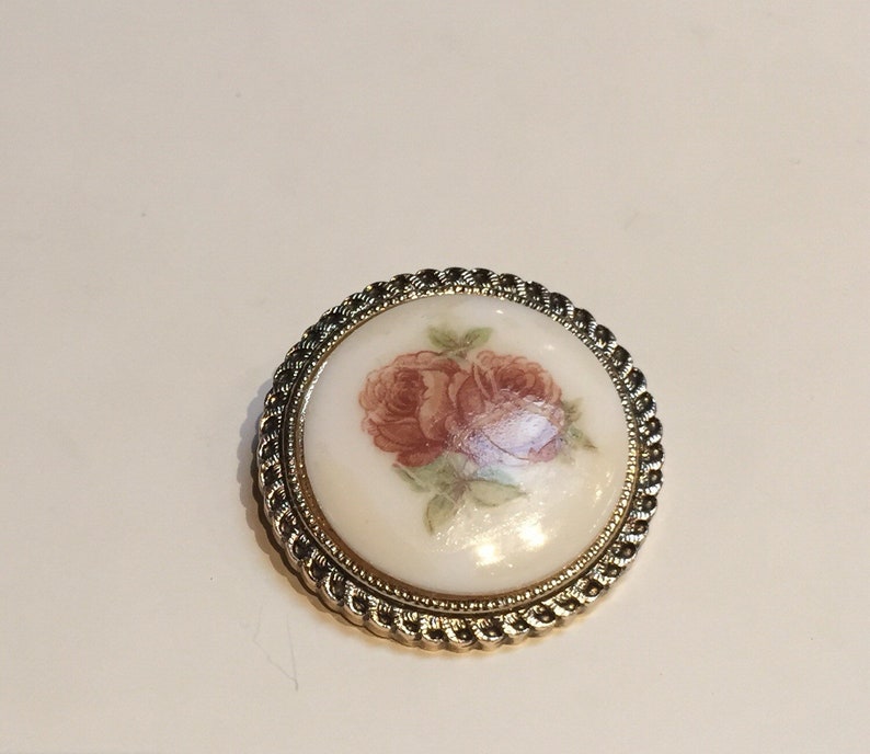 Rose Pattern West German Scarf Clip
