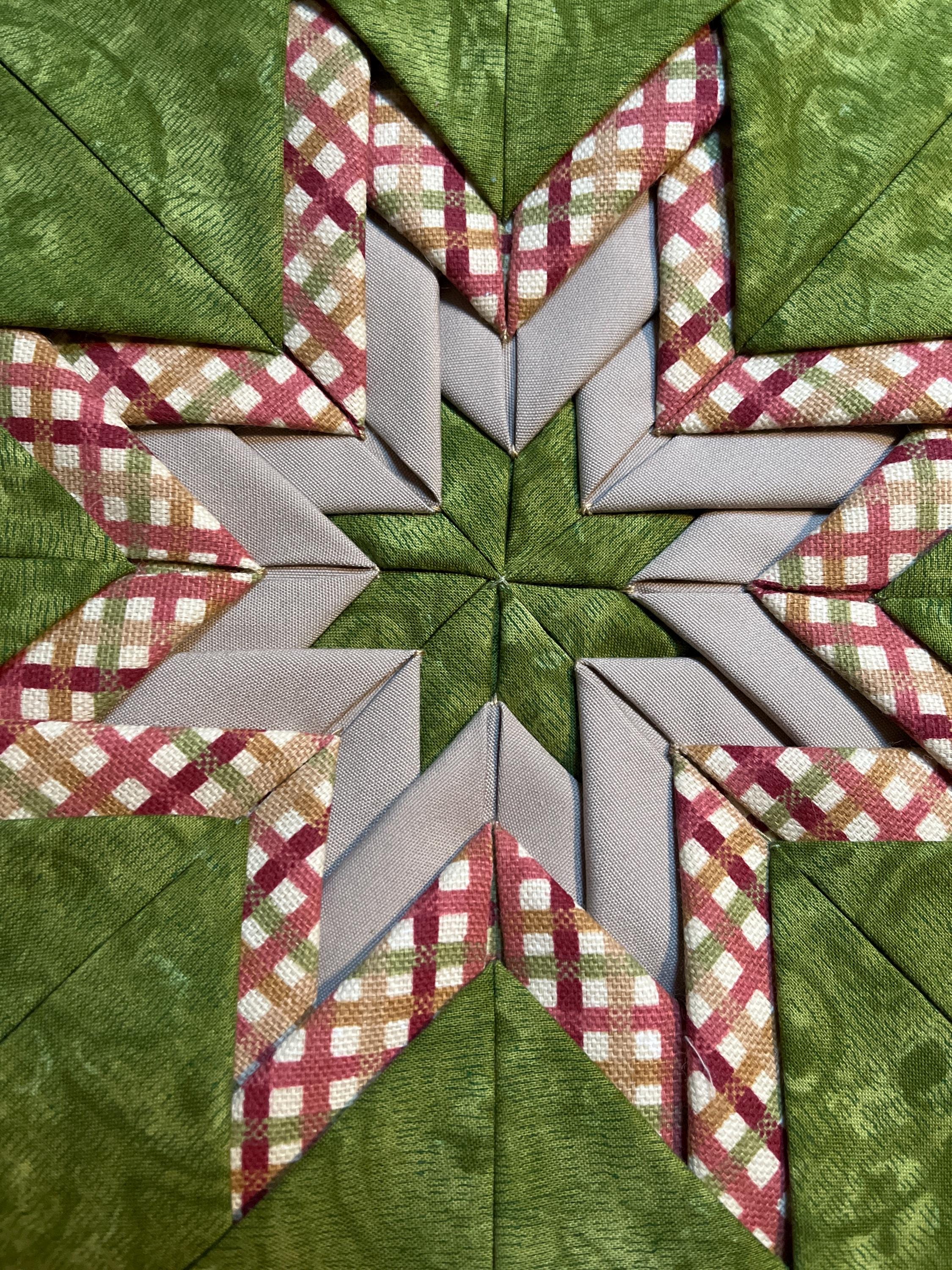 Star Table Topper Quilted Folded Star Table Topper - Olive Green and Dark Mauve - Etsy