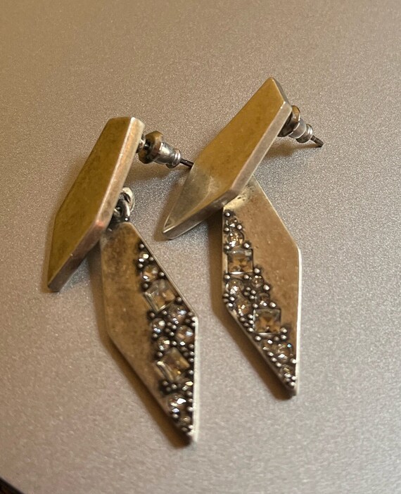TCS Silver tone Dangle Earrings - image 3