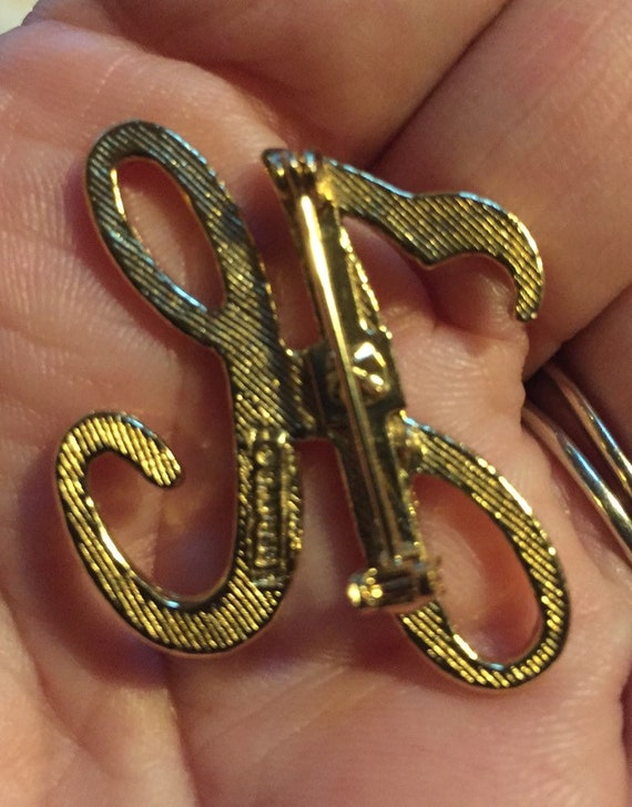 Gerry’s Gold Tone Initial H Pin - Gerry's Script … - image 3