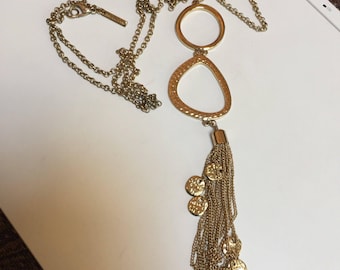 Saks Fifth Avenue Gold Tone Tassel Necklace