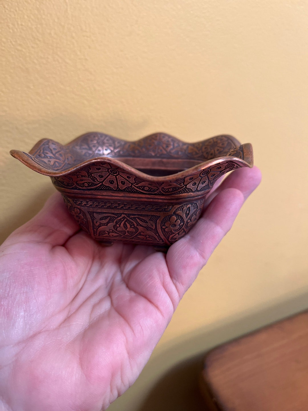 Sena Fluted Embossed Copper Bowl Turkey Etsy