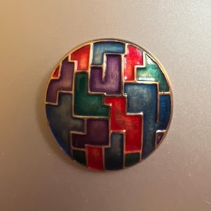 Vintage Kramer Multi Colored Circular Brooch