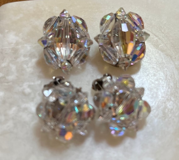 2 Pairs of Crystal Clip On Earrings - image 1