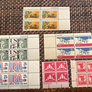 6 USA Luftpost Plattenblöcke - USA Luftpost Briefmarken