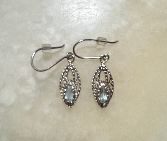925 Silver Dangle Earrings - 925 Openwork Pierced… - image 1