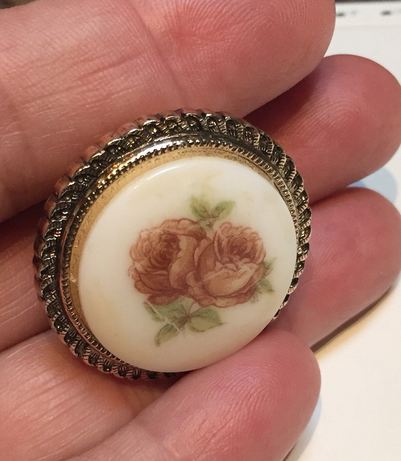 Rose Pattern West German Scarf Clip