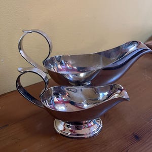 2 Inox LR 18-10 Stainless Steel Gravy Boats - France