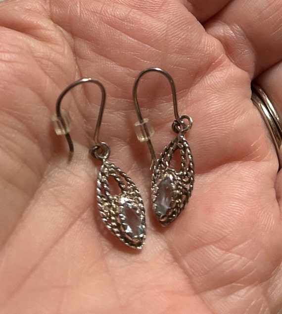 925 Silver Dangle Earrings - 925 Openwork Pierced… - image 3
