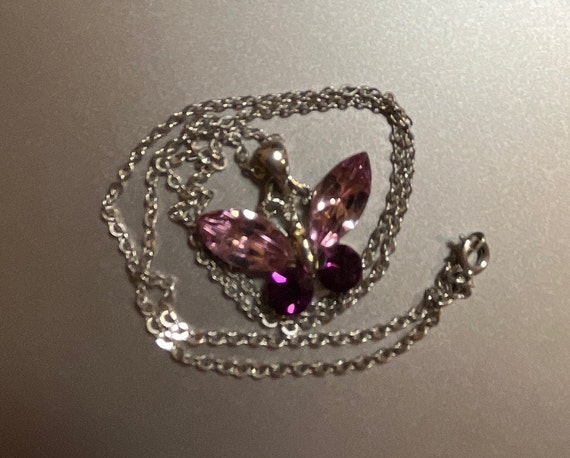 Swarovski Purple Crystal Butterfly Pendant - image 3