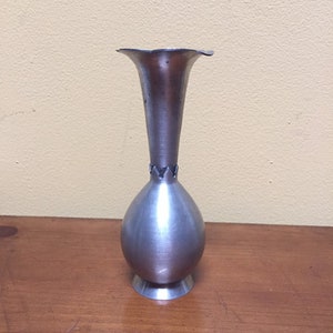 Vintage Haugrud Pewter Bud Vase - Norwegian Petal Design