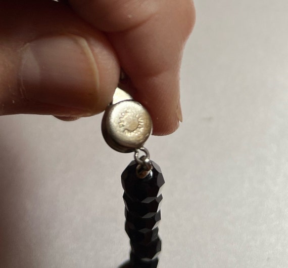 Vintage Black Crystal 16 Inch Choker Necklace - A… - image 4