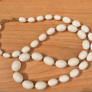 Monet White Barrel Beaded Necklace - 26&quot;