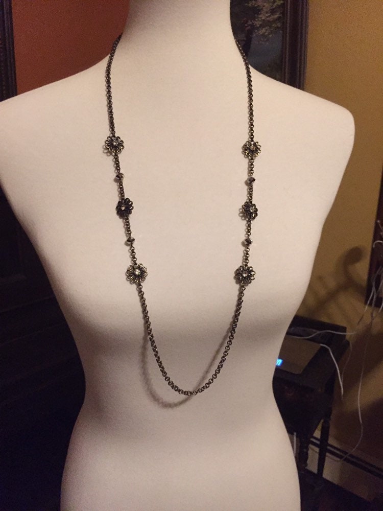 Ann Taylor Loft Bronze Tone Rhinestone 