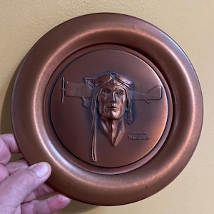 Norman Rockwell Copper Plaque - Spirit of Lindbergh - 1978