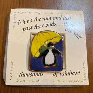 K.B. Design Pircelain Penguin Pin - Penguin Porcelain Brooch