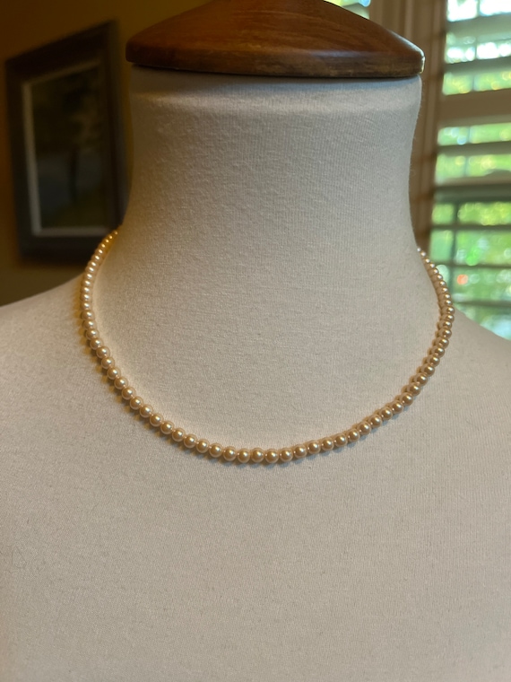 Monet Faux Pearl Choker - Monet Pearl Necklace - image 1