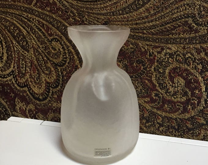 White Frosted Vase Sea of Sweden Vintage Swedish Vase Etsy