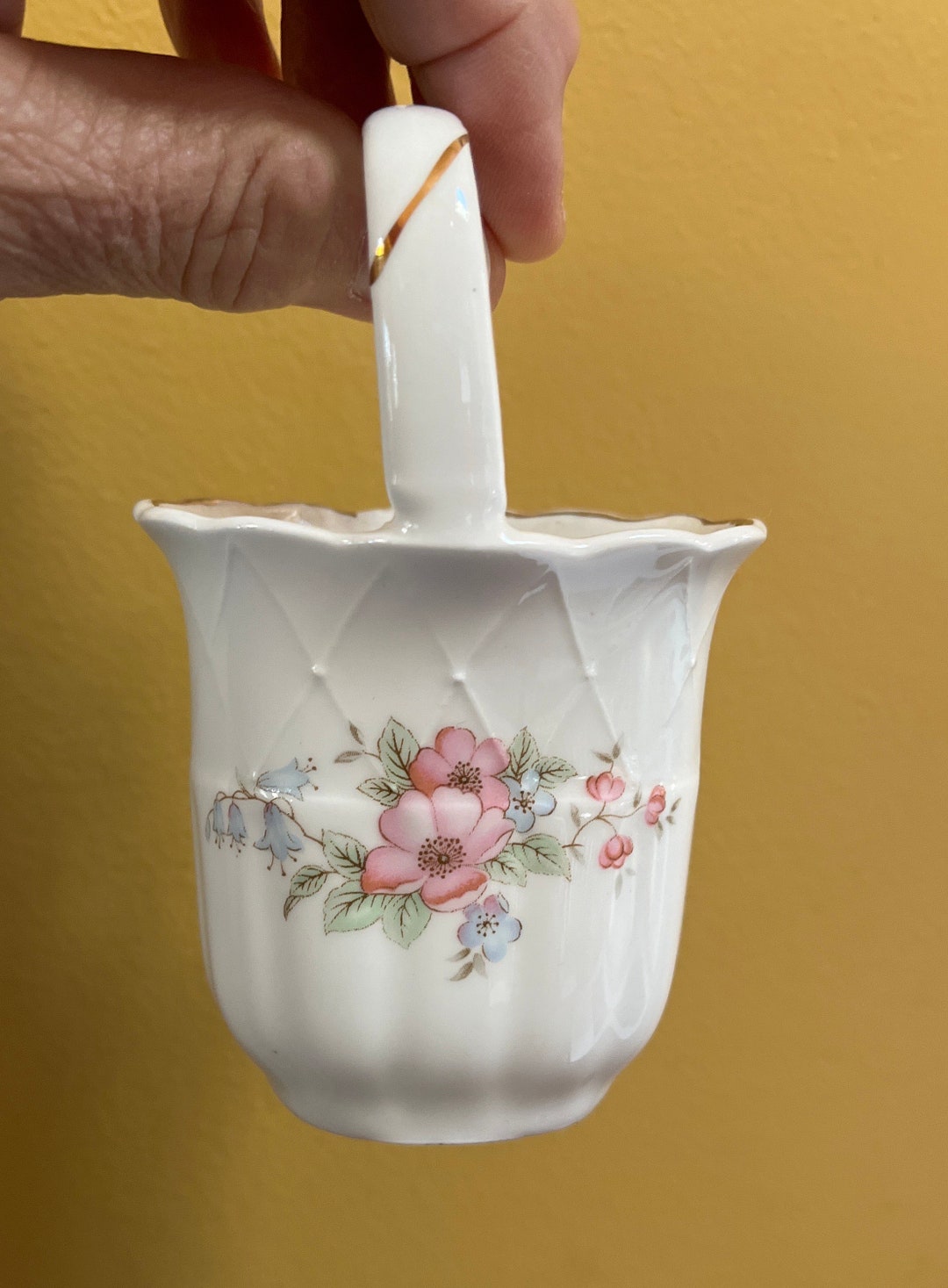 Lefton Bone China Basket 1987 Japan Etsy