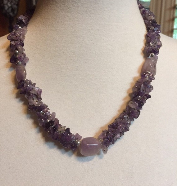 Chunky Purple Agate Necklace