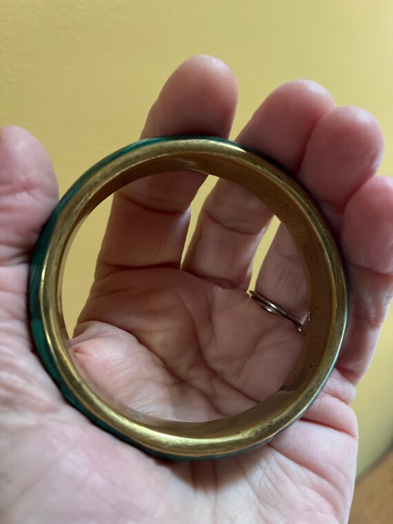 Malachite and Brass Bangle - image 4