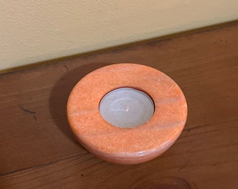 Orange Stone Votive Holder