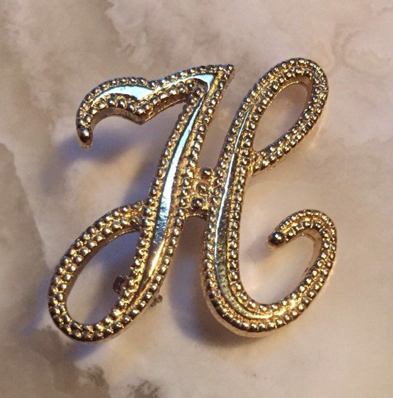 Gerry’s Gold Tone Initial H Pin - Gerry's Script … - image 1