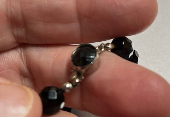 Vintage Black Crystal 16 Inch Choker Necklace - A… - image 3