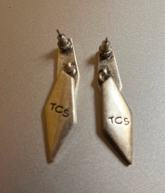 TCS Silver tone Dangle Earrings - image 2