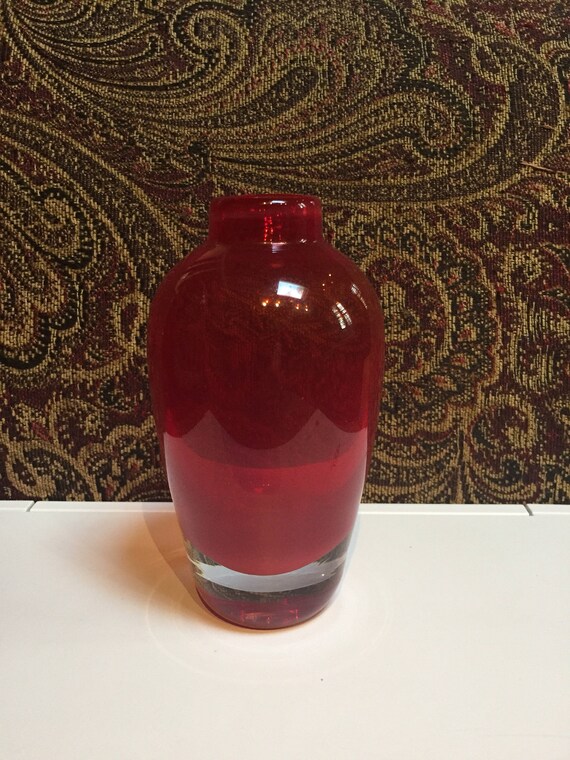 Lsa International Red Bud Vase Hand Blown In Poland Etsy