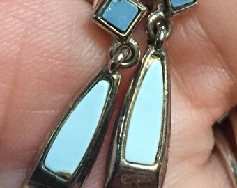 Liz Claiborne Silver tone & Blue Earrings