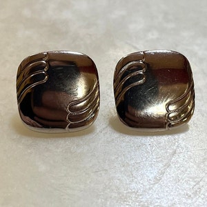 L.H.Segal California Silver Tone Earrings - L.H. Segal Silver Tone Square Earrings