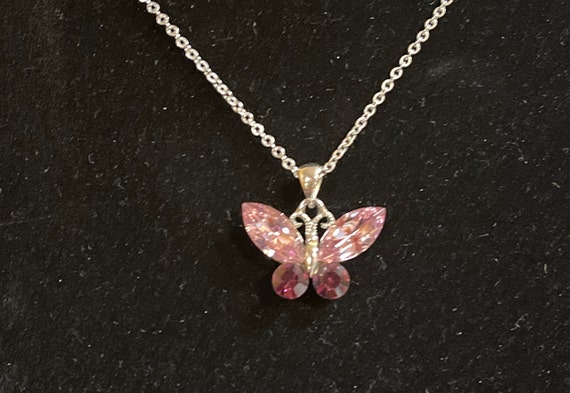 Swarovski Purple Crystal Butterfly Pendant - image 2