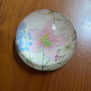 Pink and Blue Flower Paperweight