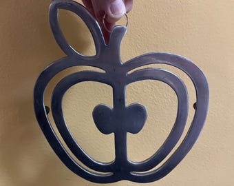 Vintage Copco Apple Trivet: Mid-Century Modern Aluminum