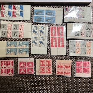 14 USA Luftpost Plattenblöcke - USA Luftpost Briefmarken